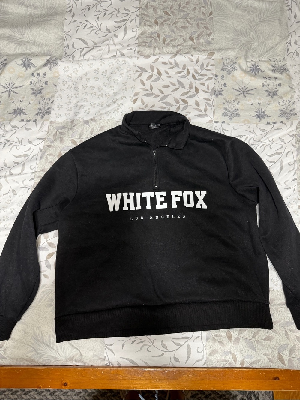 White Fox Boutique Black Half-Zip Pullover Sweater